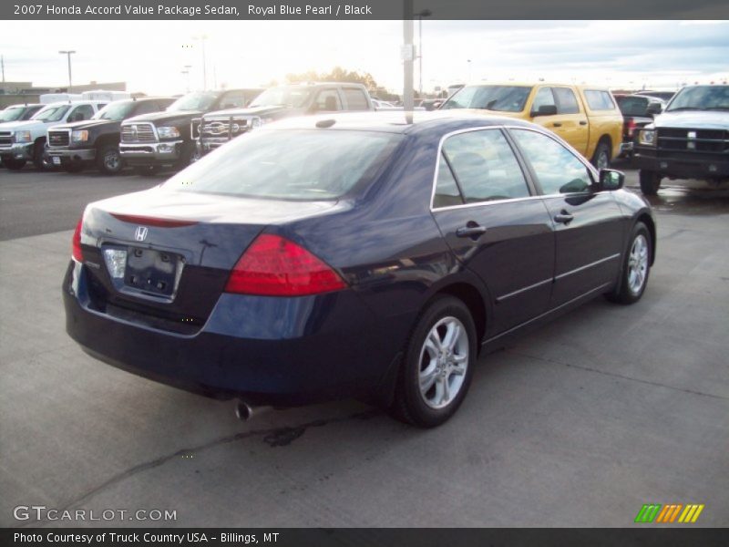Royal Blue Pearl / Black 2007 Honda Accord Value Package Sedan