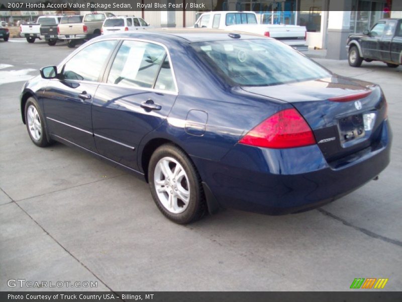 Royal Blue Pearl / Black 2007 Honda Accord Value Package Sedan