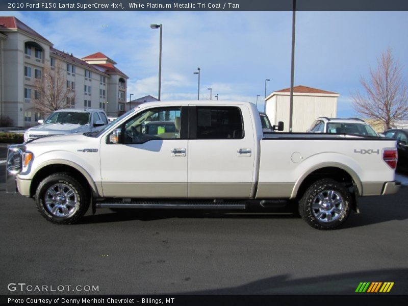 White Platinum Metallic Tri Coat / Tan 2010 Ford F150 Lariat SuperCrew 4x4