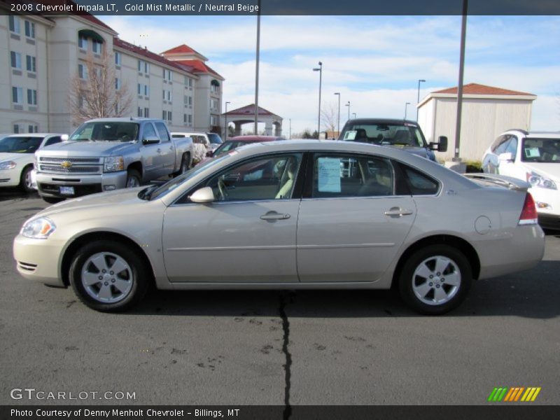 Gold Mist Metallic / Neutral Beige 2008 Chevrolet Impala LT