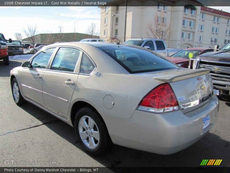 Gold Mist Metallic / Neutral Beige 2008 Chevrolet Impala LT