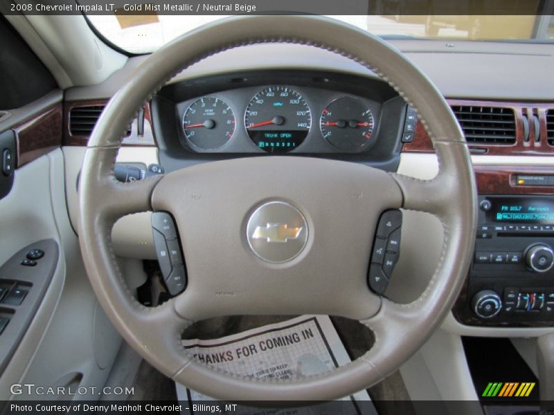 Gold Mist Metallic / Neutral Beige 2008 Chevrolet Impala LT