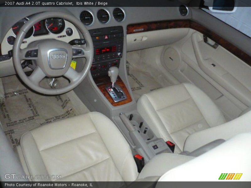  2007 A4 2.0T quattro Cabriolet Beige Interior