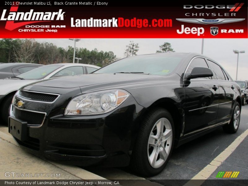 Black Granite Metallic / Ebony 2011 Chevrolet Malibu LS