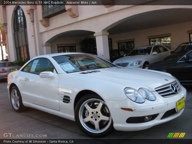 Alabaster White / Ash 2004 Mercedes-Benz SL 55 AMG Roadster