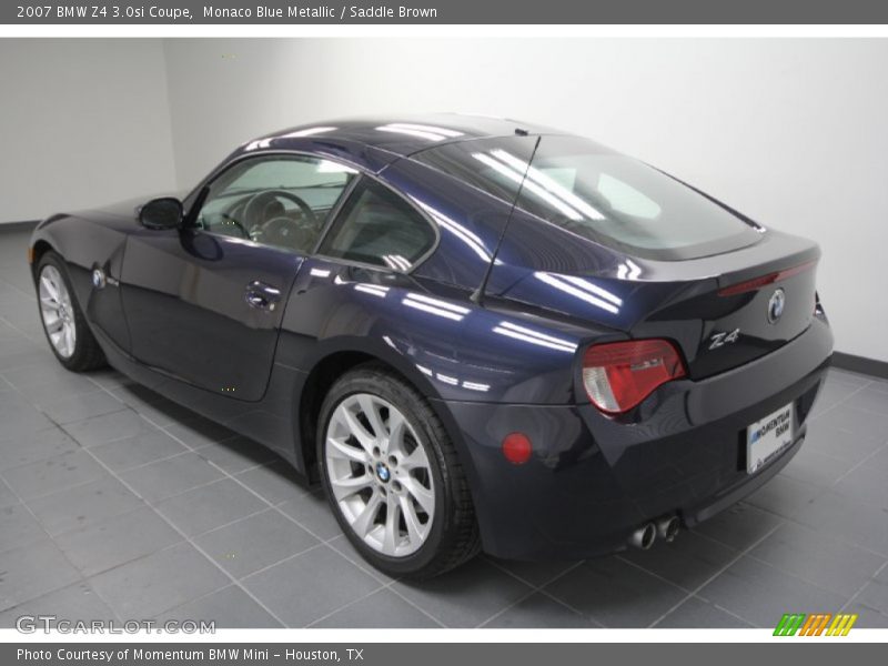 Monaco Blue Metallic / Saddle Brown 2007 BMW Z4 3.0si Coupe