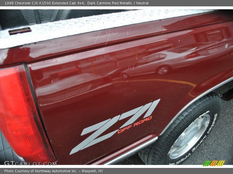 Dark Carmine Red Metallic / Neutral 1998 Chevrolet C/K K1500 Extended Cab 4x4