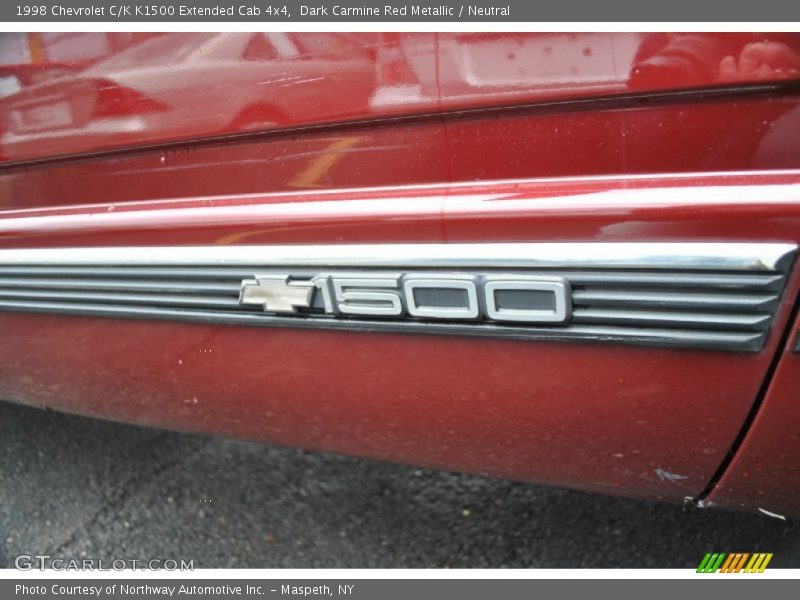 Dark Carmine Red Metallic / Neutral 1998 Chevrolet C/K K1500 Extended Cab 4x4