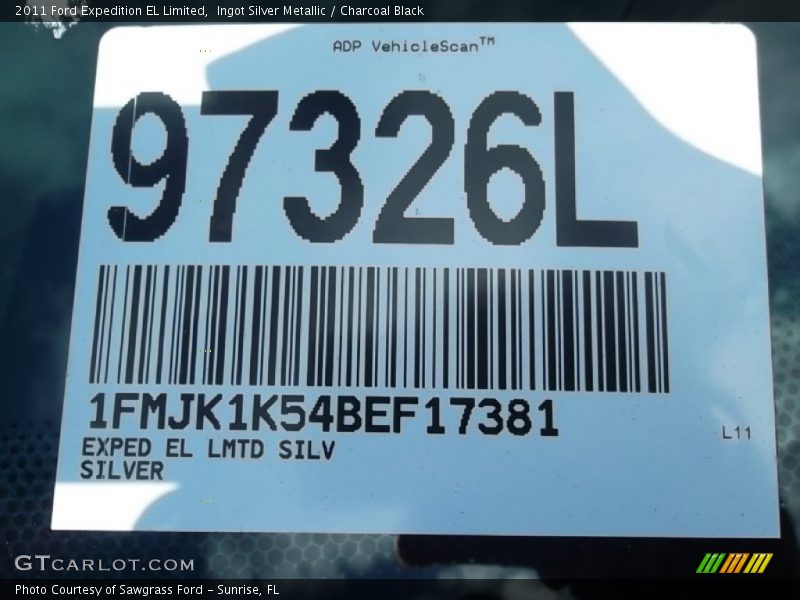 Ingot Silver Metallic / Charcoal Black 2011 Ford Expedition EL Limited