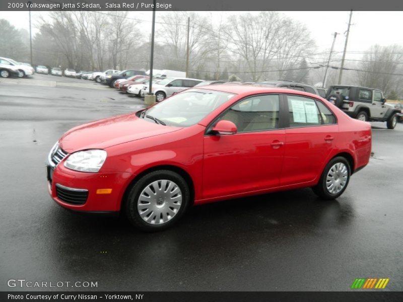 Salsa Red / Pure Beige 2009 Volkswagen Jetta S Sedan