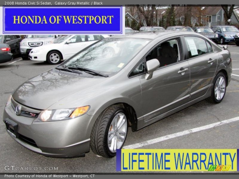 Galaxy Gray Metallic / Black 2008 Honda Civic Si Sedan