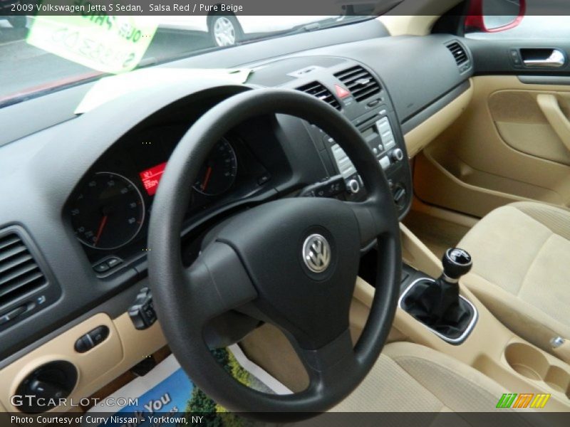 Salsa Red / Pure Beige 2009 Volkswagen Jetta S Sedan