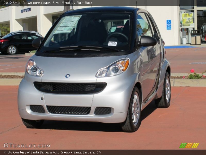 Silver Metallic / Plain Black 2012 Smart fortwo pure coupe