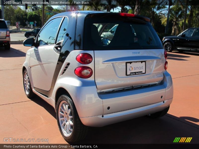 Silver Metallic / Plain Black 2012 Smart fortwo pure coupe