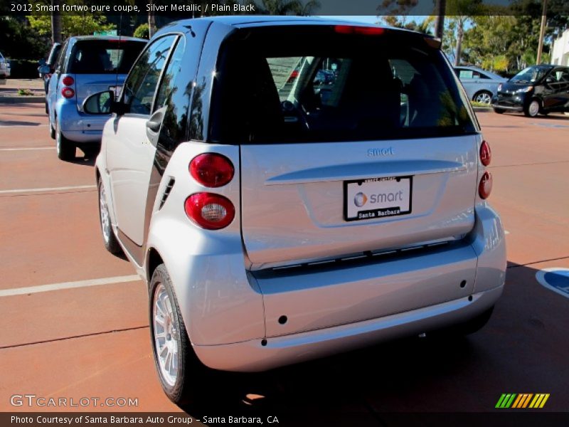 Silver Metallic / Plain Black 2012 Smart fortwo pure coupe