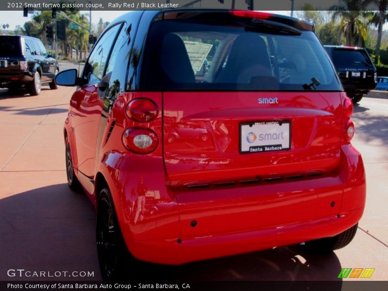 Rally Red / Black Leather 2012 Smart fortwo passion coupe