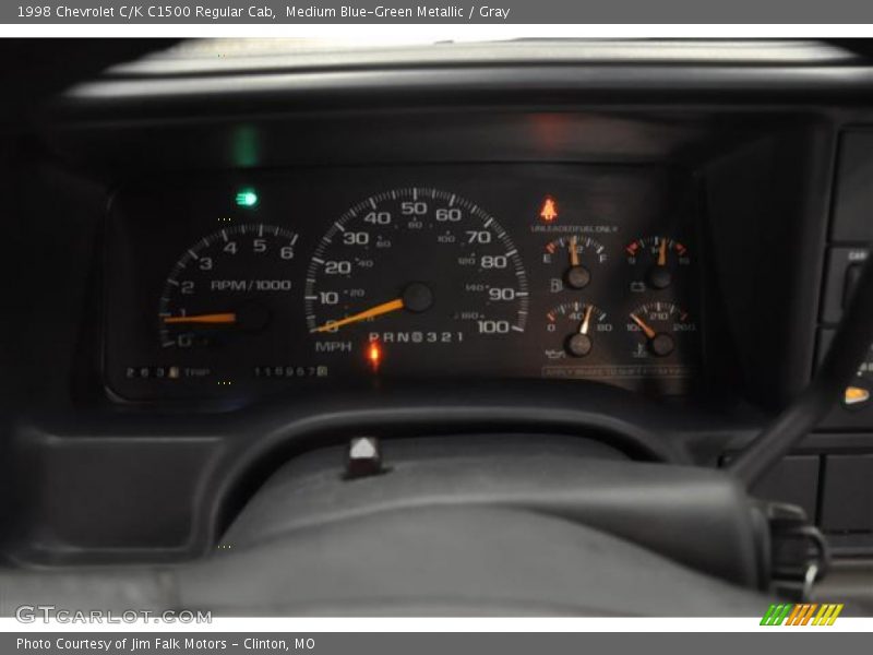 Medium Blue-Green Metallic / Gray 1998 Chevrolet C/K C1500 Regular Cab
