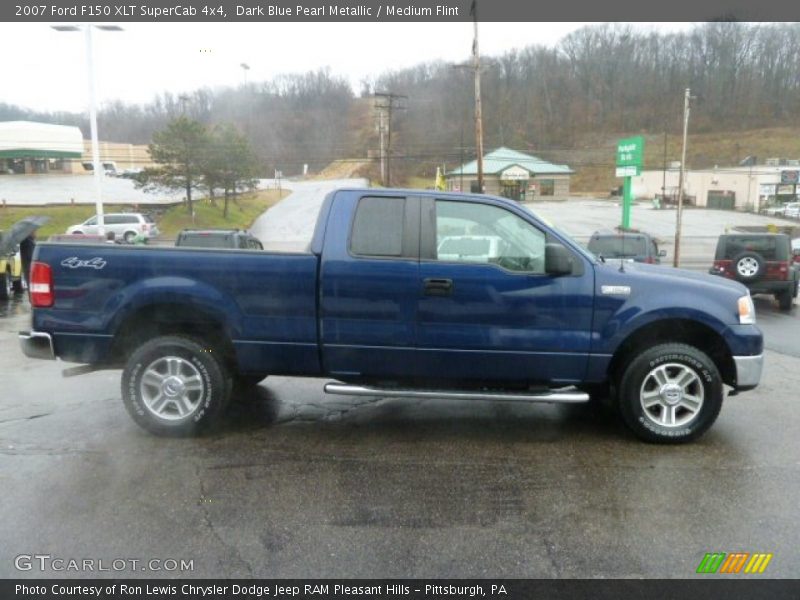 Dark Blue Pearl Metallic / Medium Flint 2007 Ford F150 XLT SuperCab 4x4