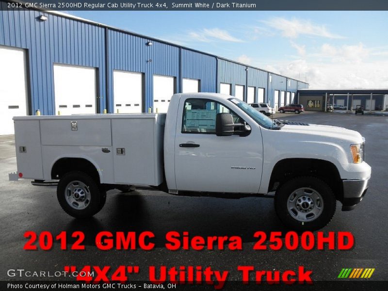 Summit White / Dark Titanium 2012 GMC Sierra 2500HD Regular Cab Utility Truck 4x4