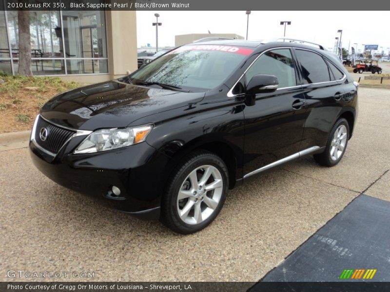 Black Sapphire Pearl / Black/Brown Walnut 2010 Lexus RX 350
