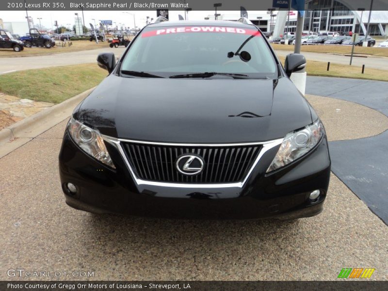 Black Sapphire Pearl / Black/Brown Walnut 2010 Lexus RX 350