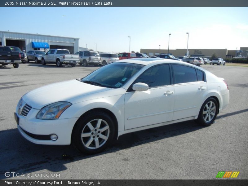 Winter Frost Pearl / Cafe Latte 2005 Nissan Maxima 3.5 SL