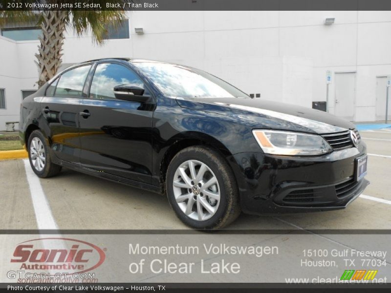 Black / Titan Black 2012 Volkswagen Jetta SE Sedan