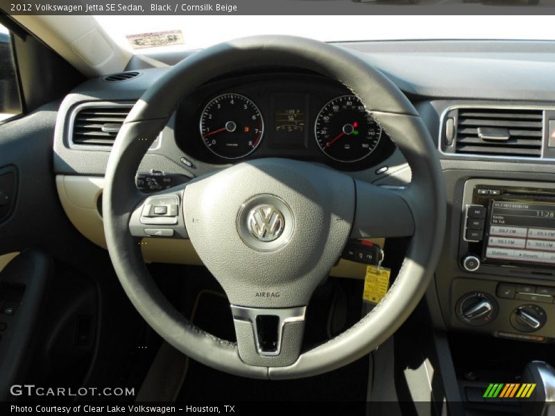Black / Cornsilk Beige 2012 Volkswagen Jetta SE Sedan