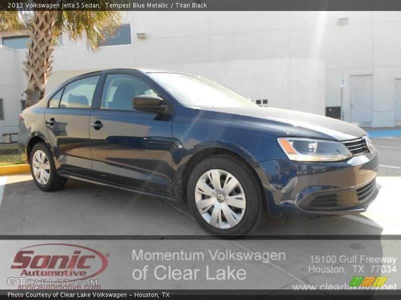 Tempest Blue Metallic / Titan Black 2012 Volkswagen Jetta S Sedan
