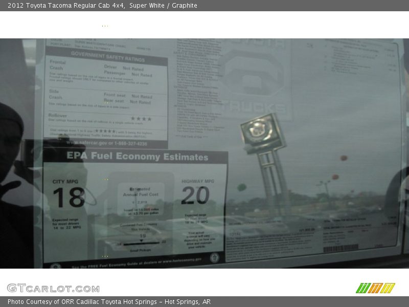 Super White / Graphite 2012 Toyota Tacoma Regular Cab 4x4