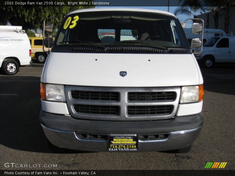 Bright White / Sandstone 2003 Dodge Ram Van 2500 Cargo