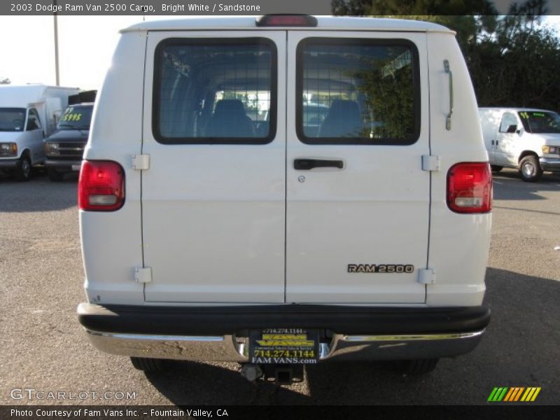 Bright White / Sandstone 2003 Dodge Ram Van 2500 Cargo