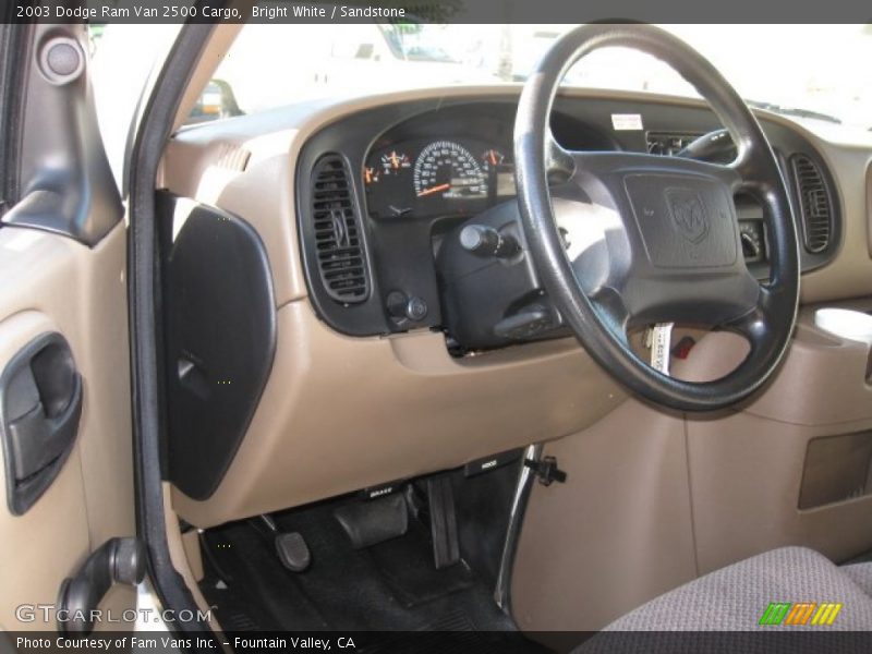 Bright White / Sandstone 2003 Dodge Ram Van 2500 Cargo