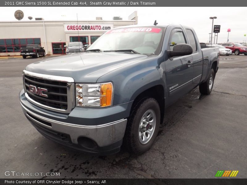 Stealth Gray Metallic / Dark Titanium 2011 GMC Sierra 1500 SL Extended Cab 4x4