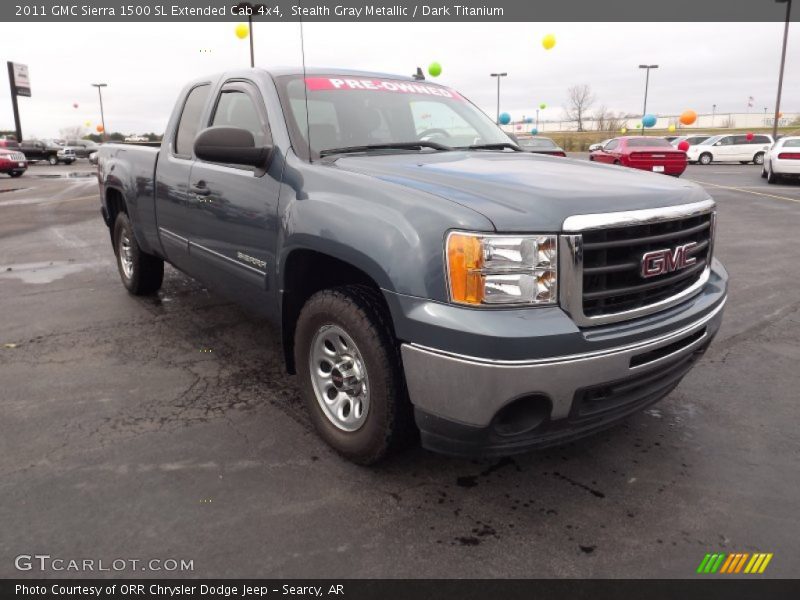 Stealth Gray Metallic / Dark Titanium 2011 GMC Sierra 1500 SL Extended Cab 4x4