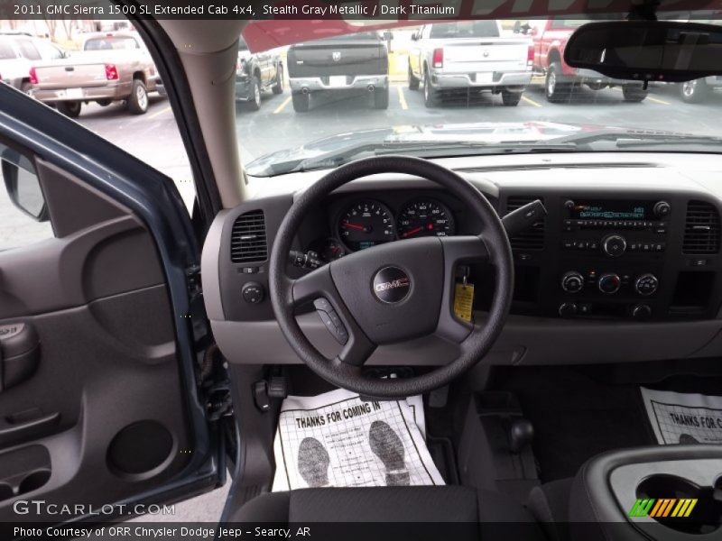 Stealth Gray Metallic / Dark Titanium 2011 GMC Sierra 1500 SL Extended Cab 4x4