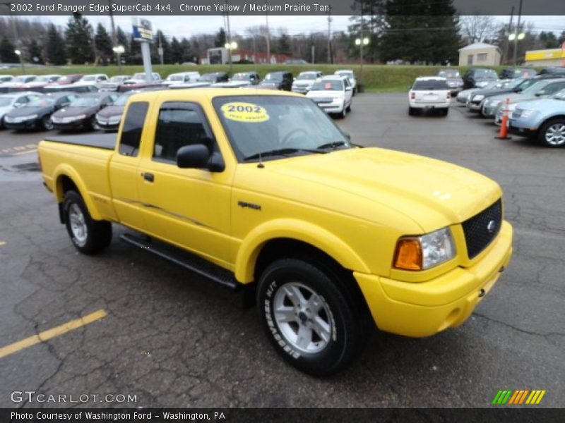 Chrome Yellow / Medium Prairie Tan 2002 Ford Ranger Edge SuperCab 4x4