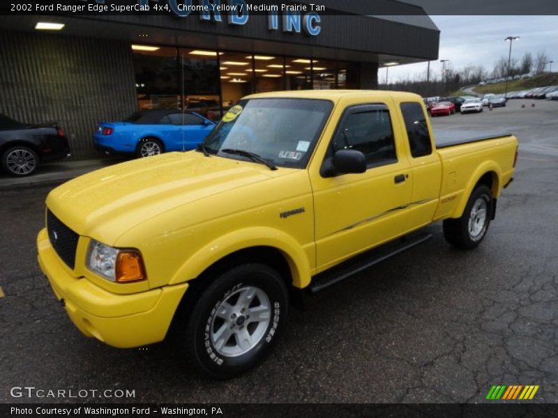 Chrome Yellow / Medium Prairie Tan 2002 Ford Ranger Edge SuperCab 4x4