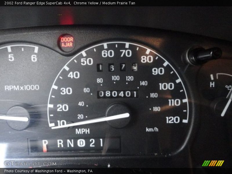 Chrome Yellow / Medium Prairie Tan 2002 Ford Ranger Edge SuperCab 4x4