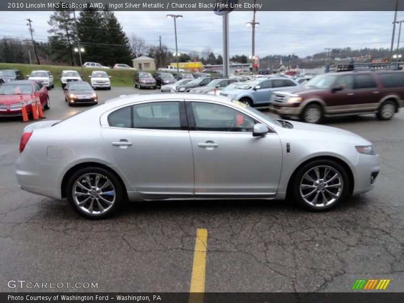 Ingot Silver Metallic / Charcoal Black/Fine Line Ebony 2010 Lincoln MKS EcoBoost AWD