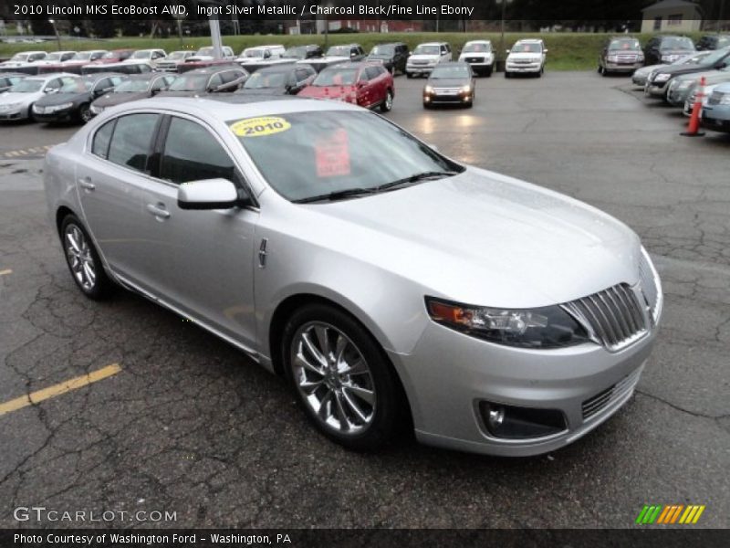 Ingot Silver Metallic / Charcoal Black/Fine Line Ebony 2010 Lincoln MKS EcoBoost AWD