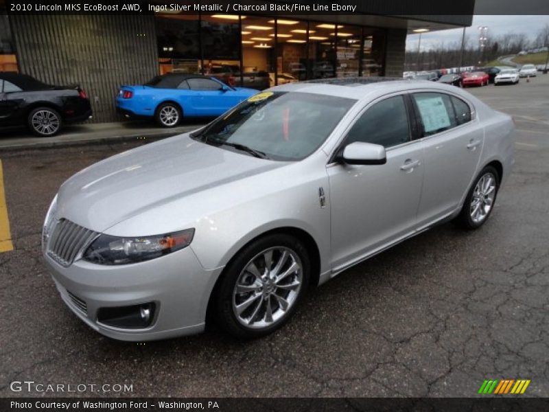 Ingot Silver Metallic / Charcoal Black/Fine Line Ebony 2010 Lincoln MKS EcoBoost AWD