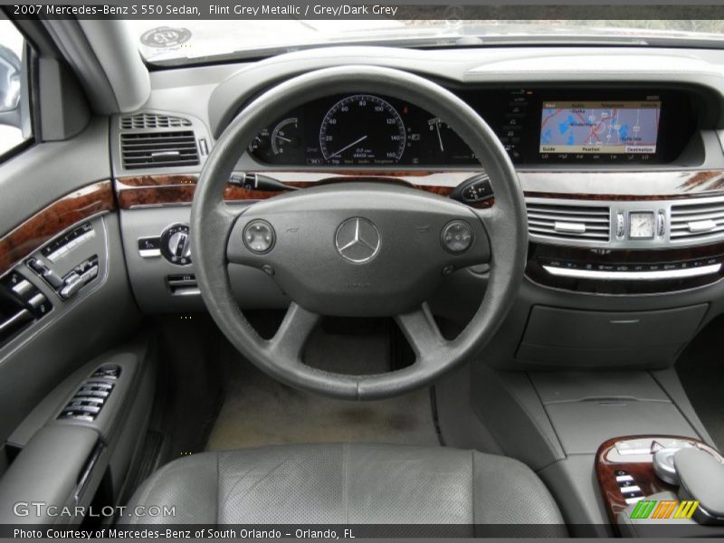 Flint Grey Metallic / Grey/Dark Grey 2007 Mercedes-Benz S 550 Sedan