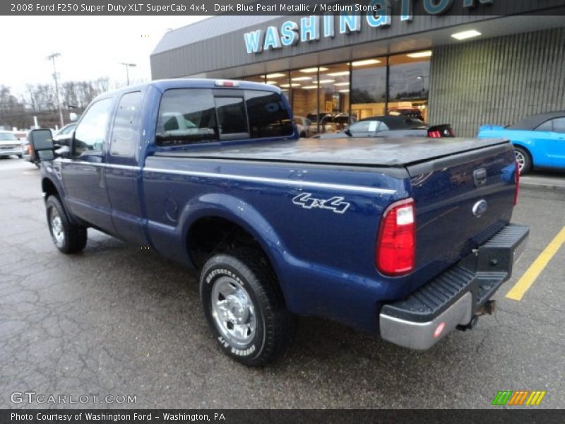 Dark Blue Pearl Metallic / Medium Stone 2008 Ford F250 Super Duty XLT SuperCab 4x4
