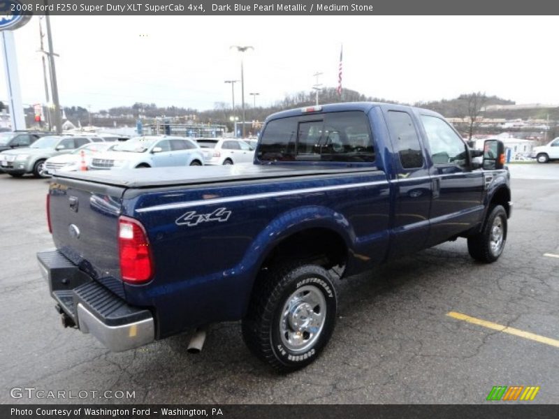 Dark Blue Pearl Metallic / Medium Stone 2008 Ford F250 Super Duty XLT SuperCab 4x4