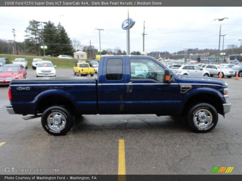 Dark Blue Pearl Metallic / Medium Stone 2008 Ford F250 Super Duty XLT SuperCab 4x4