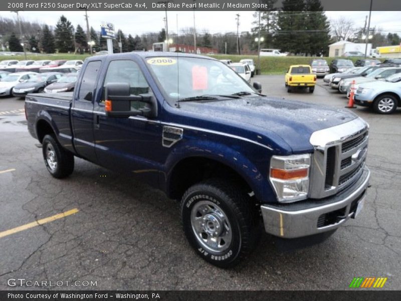 Dark Blue Pearl Metallic / Medium Stone 2008 Ford F250 Super Duty XLT SuperCab 4x4