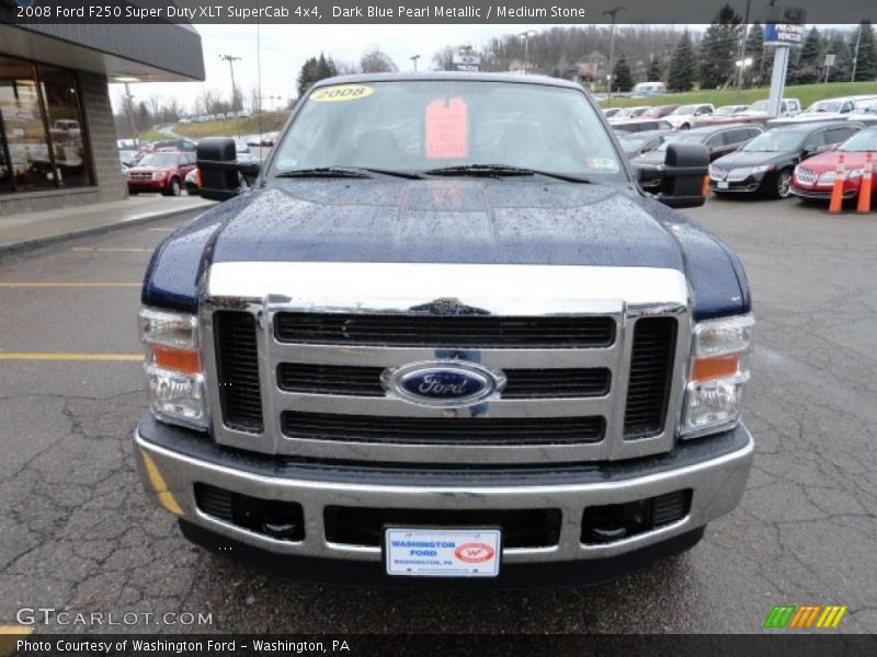 Dark Blue Pearl Metallic / Medium Stone 2008 Ford F250 Super Duty XLT SuperCab 4x4