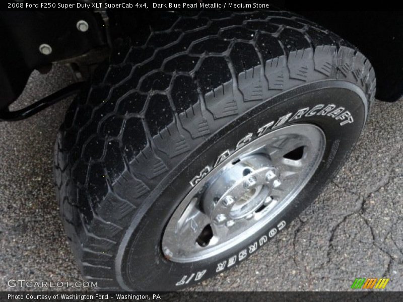 Dark Blue Pearl Metallic / Medium Stone 2008 Ford F250 Super Duty XLT SuperCab 4x4