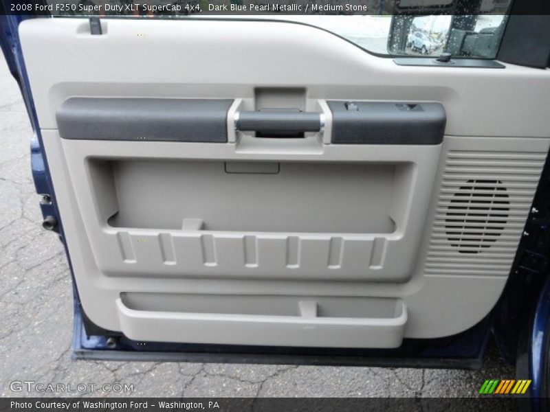 Dark Blue Pearl Metallic / Medium Stone 2008 Ford F250 Super Duty XLT SuperCab 4x4